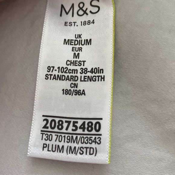 Mens M NWOT cashmere-feel plum V-neck sweater - Picture 6 of 7